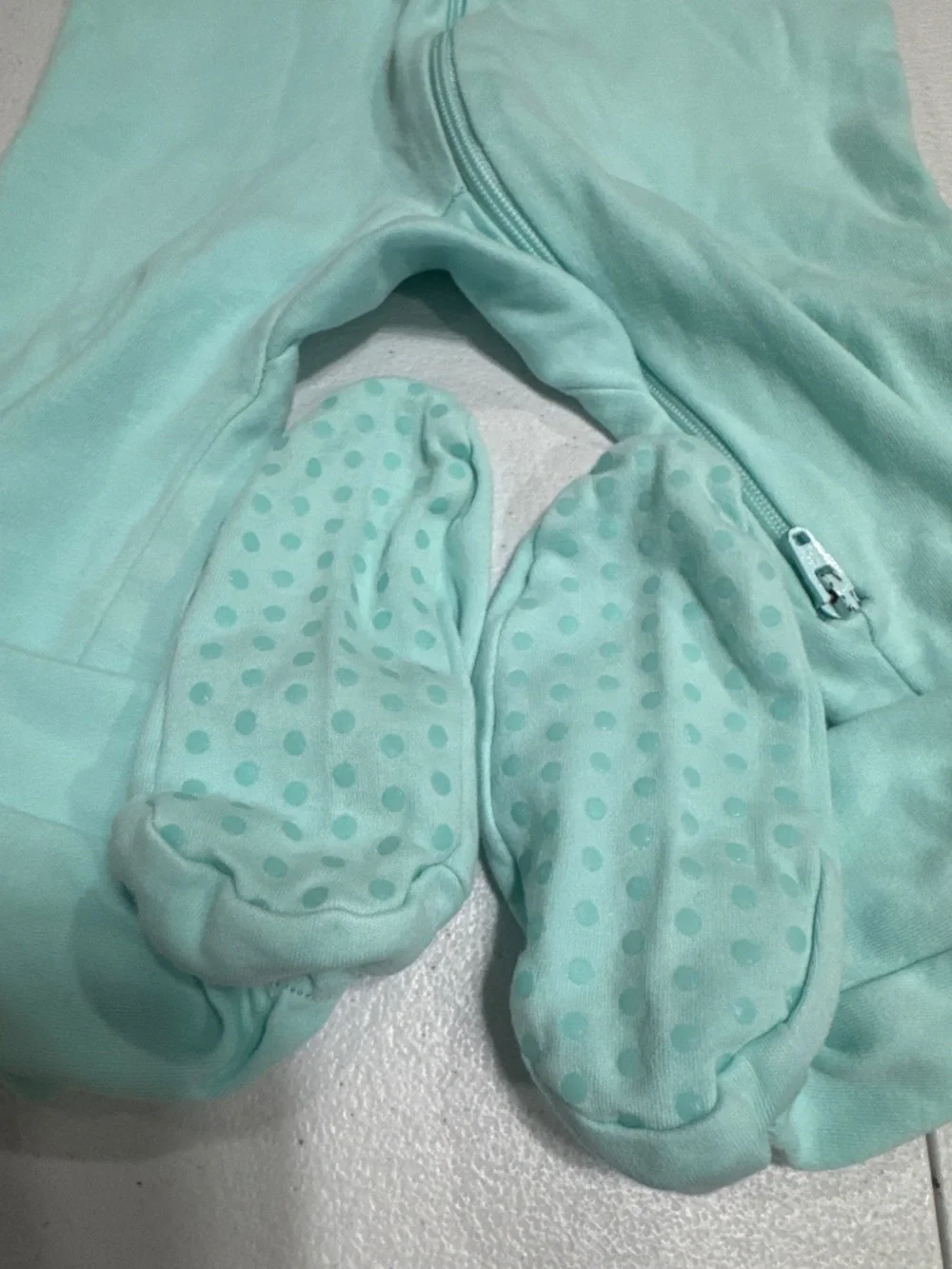 Primary Baby unisex sleepsuit footie mint color size 12-18 months organic cotton - Picture 4 of 5